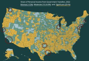 Red Counties Dependence on the “Deep State”